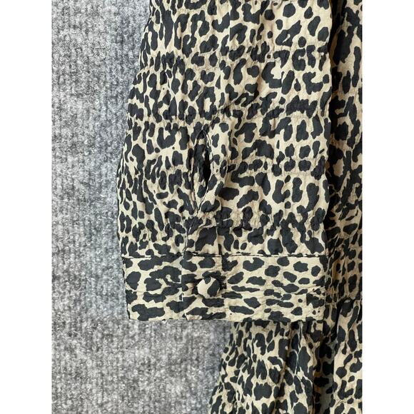 Zara Women's Animal Print Round Neck 3/4 Sleeve Tiered Mini Light Dress Sz S - Picture 3 of 12